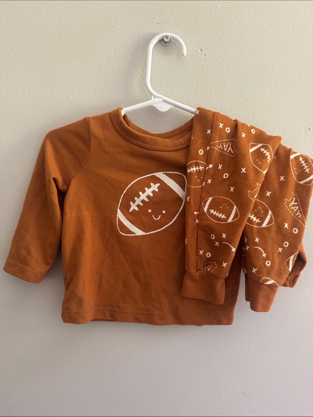Toddler Football Two-Piece Set in Rust Orange